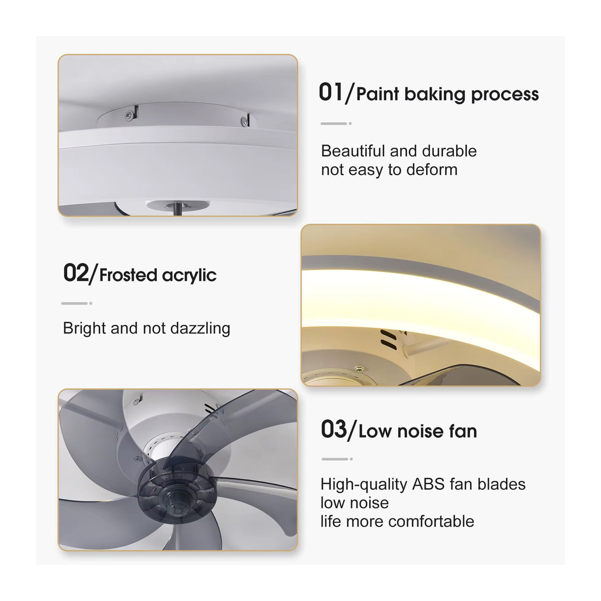 IRALAN LED Deckenventilator mit Fernbedienung und Dimmer in Schwarz, moderner Kronleuchter aus Acryl für Wohnzimmer und Schlafzimmer - Bild 5