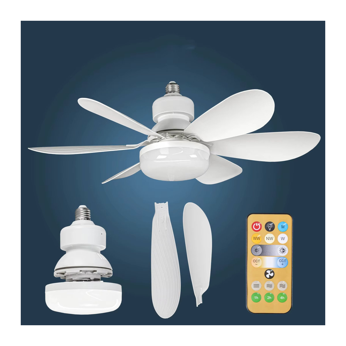 IRALAN LED Deckenventilatorleuchte in Weiß mit Fernbedienung und Dimmfunktion, 40 W, E27, Modernes Design für Wohnzimmer und Arbeitszimmer - Bild 4