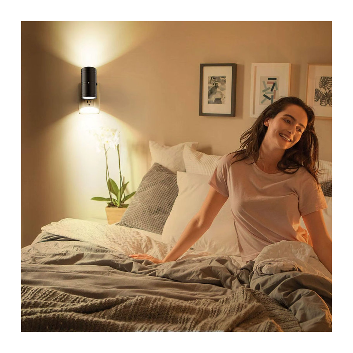 IRALAN LED Innenwandleuchte Modern in Schwarz mit warmweißer Beleuchtung - Bild 2