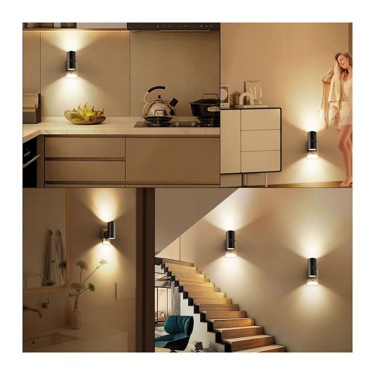 IRALAN LED Innenwandleuchte Modern in Schwarz mit warmweißer Beleuchtung - Bild 5