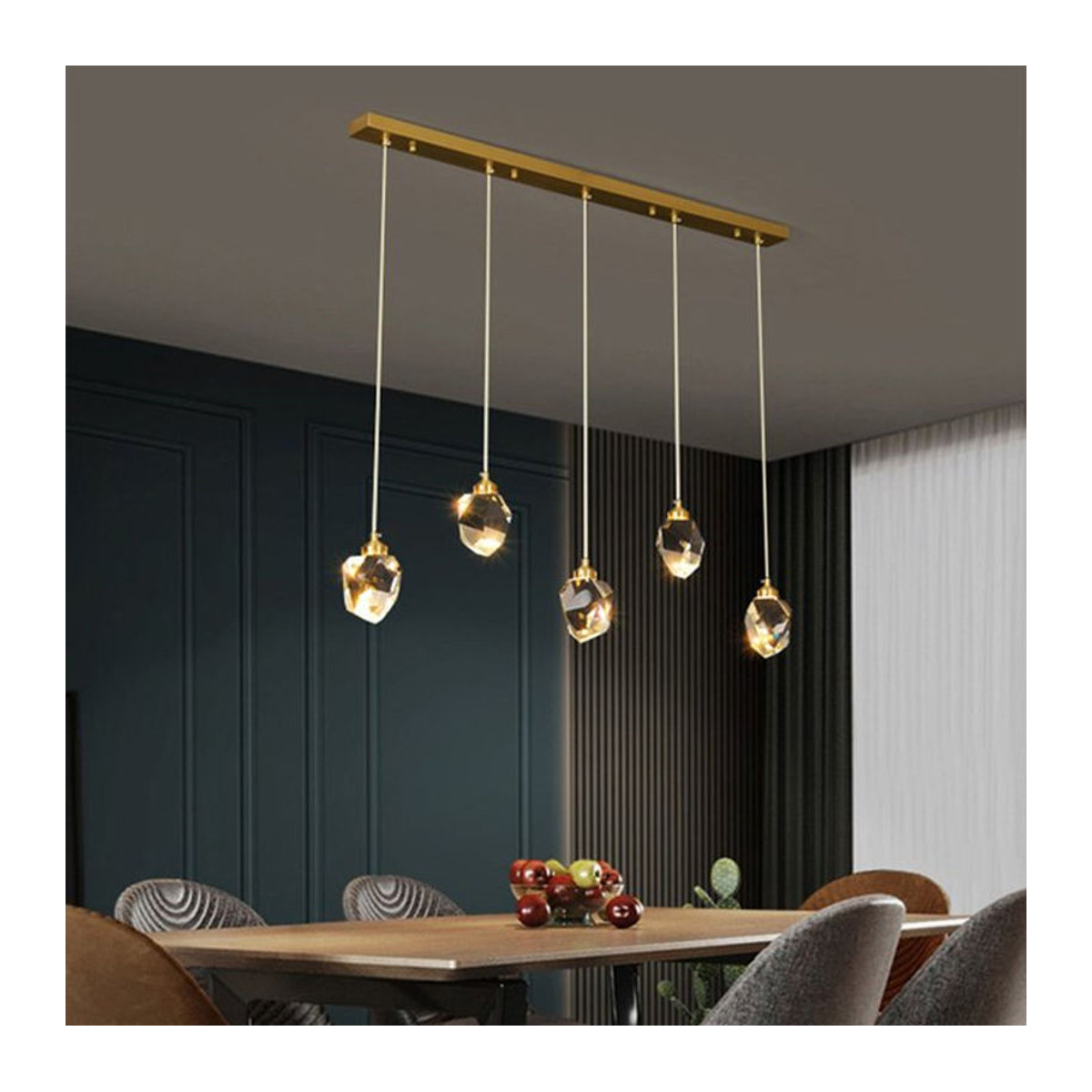 IRALAN LED Kronleuchter Modern Skandinavisch mit Kristallglas für Wohnzimmer und Schlafzimmer - Bild 1