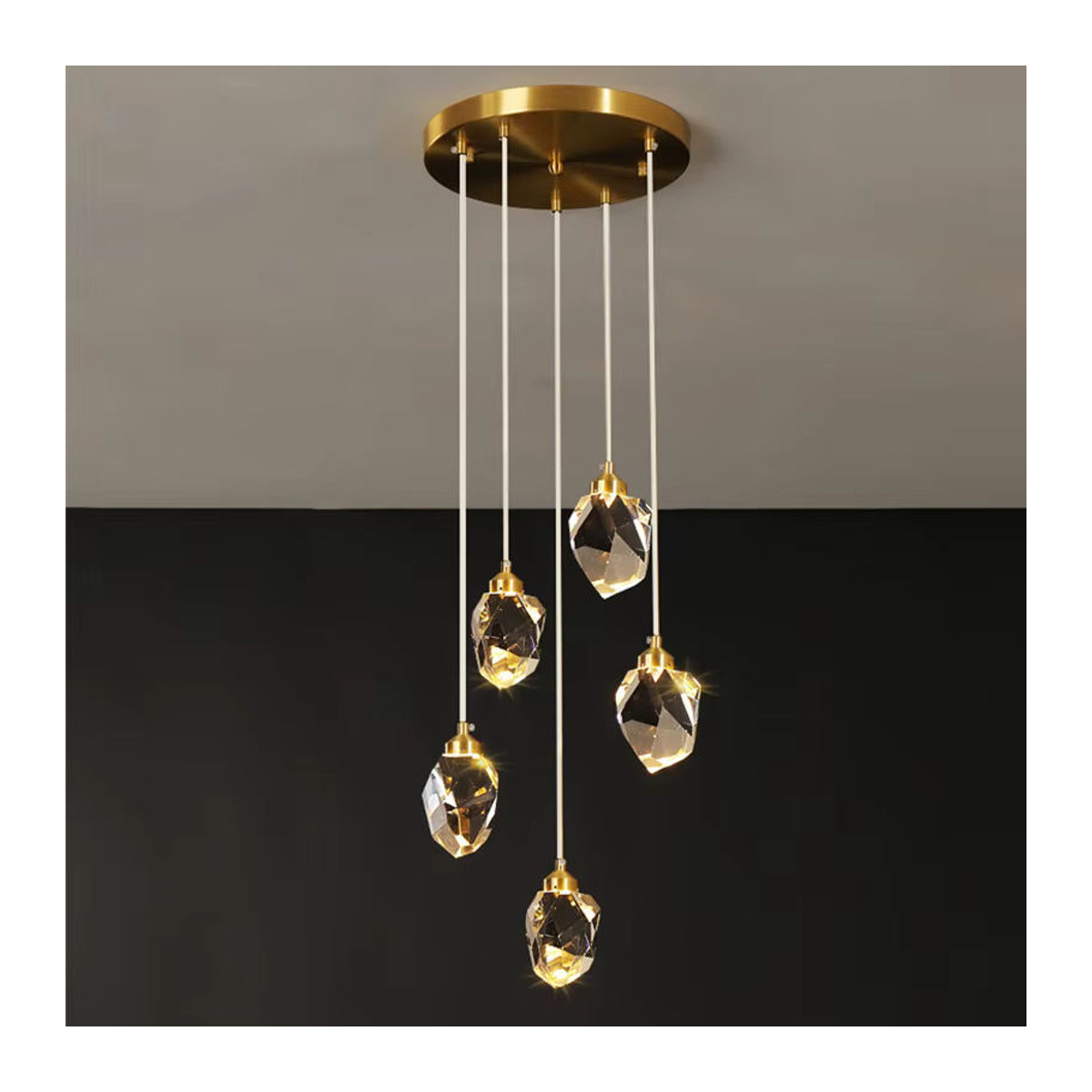 IRALAN LED Kronleuchter Modern Skandinavisch mit Kristallglas für Wohnzimmer und Schlafzimmer - Bild 2