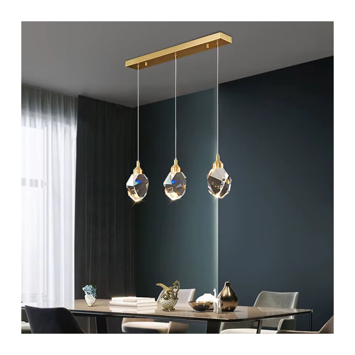 IRALAN LED Kronleuchter Modern Skandinavisch mit Kristallglas für Wohnzimmer und Schlafzimmer - Bild 3
