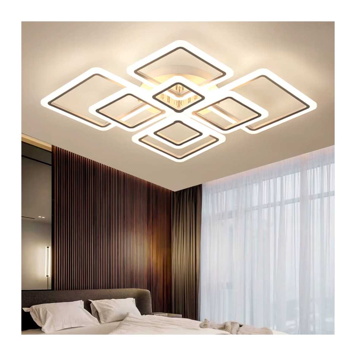 IRALAN Moderne LED Deckenleuchte in Weiß mit App- und Fernbedienung, Kreativer Kronleuchter aus Acryl für Schlafzimmer und Wohnraum - Bild 3