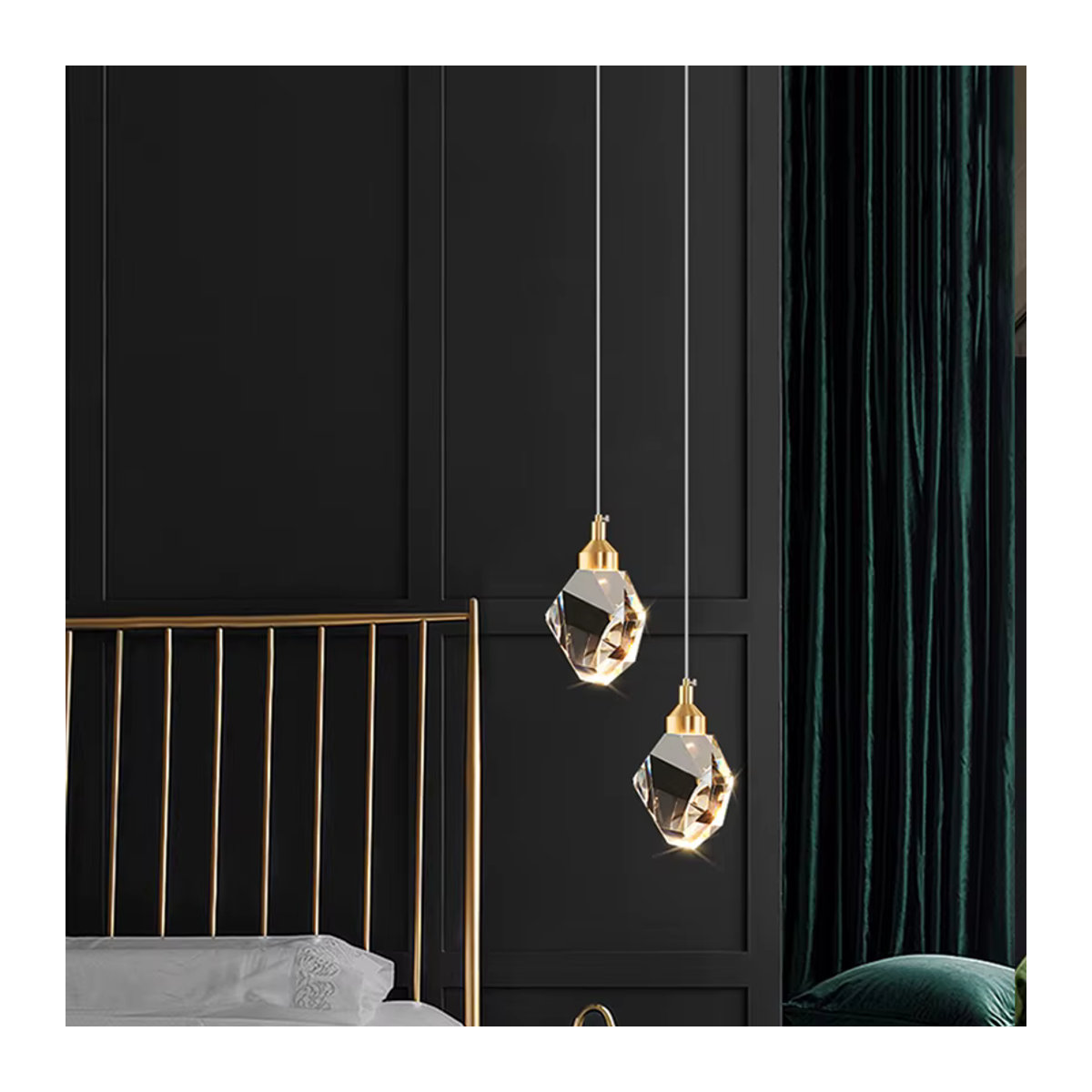 IRALAN Moderne LED Kristall Pendelleuchte für Wohnzimmer, Esszimmer und Schlafzimmer - Bild 2
