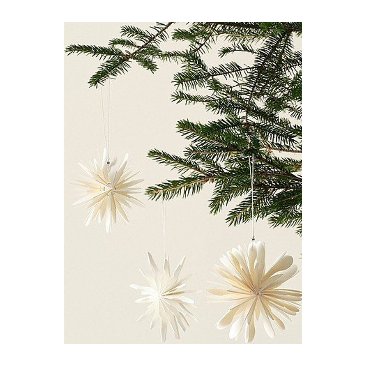 IRIS Hängedeko für Weihnachten, 3-teiliges Set aus Papier in Weiß, geometrisches Design - Bild 1