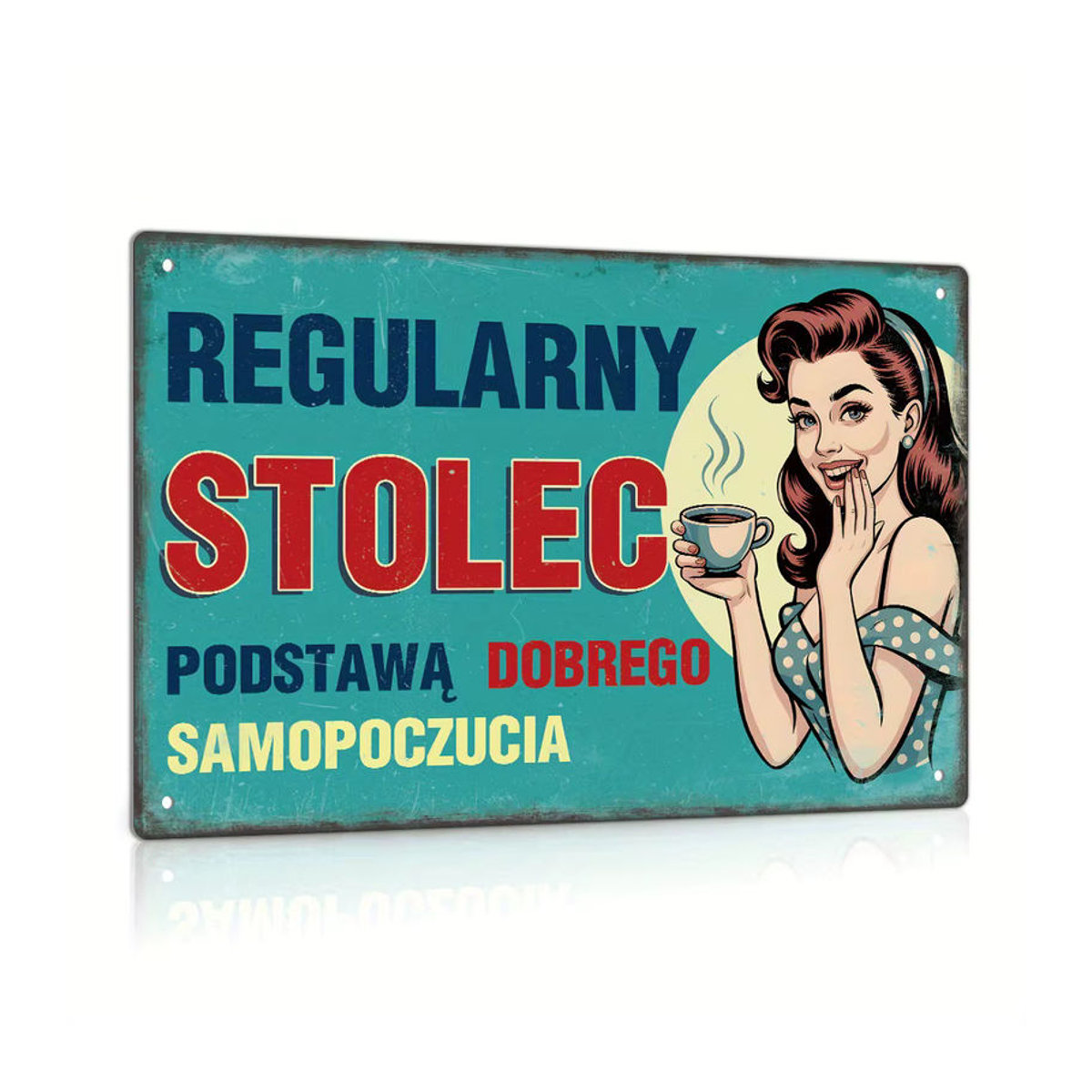 Iron Decor Vintage Metallblechschild DOBREGO SAMOPOCZUCIA Wandkunst Dekoration mehrfarbig B: 30 cm, H: 20 cm, T: 20 cm - Bild 2
