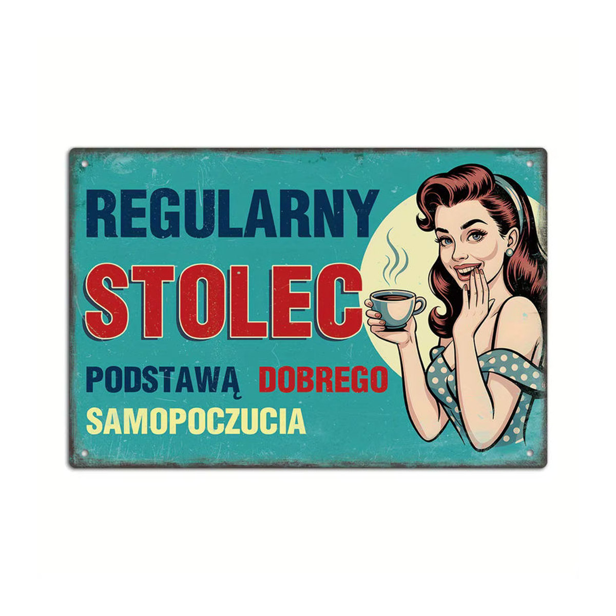 Iron Decor Vintage Metallblechschild DOBREGO SAMOPOCZUCIA Wandkunst Dekoration mehrfarbig B: 30 cm, H: 20 cm, T: 20 cm - Bild 3