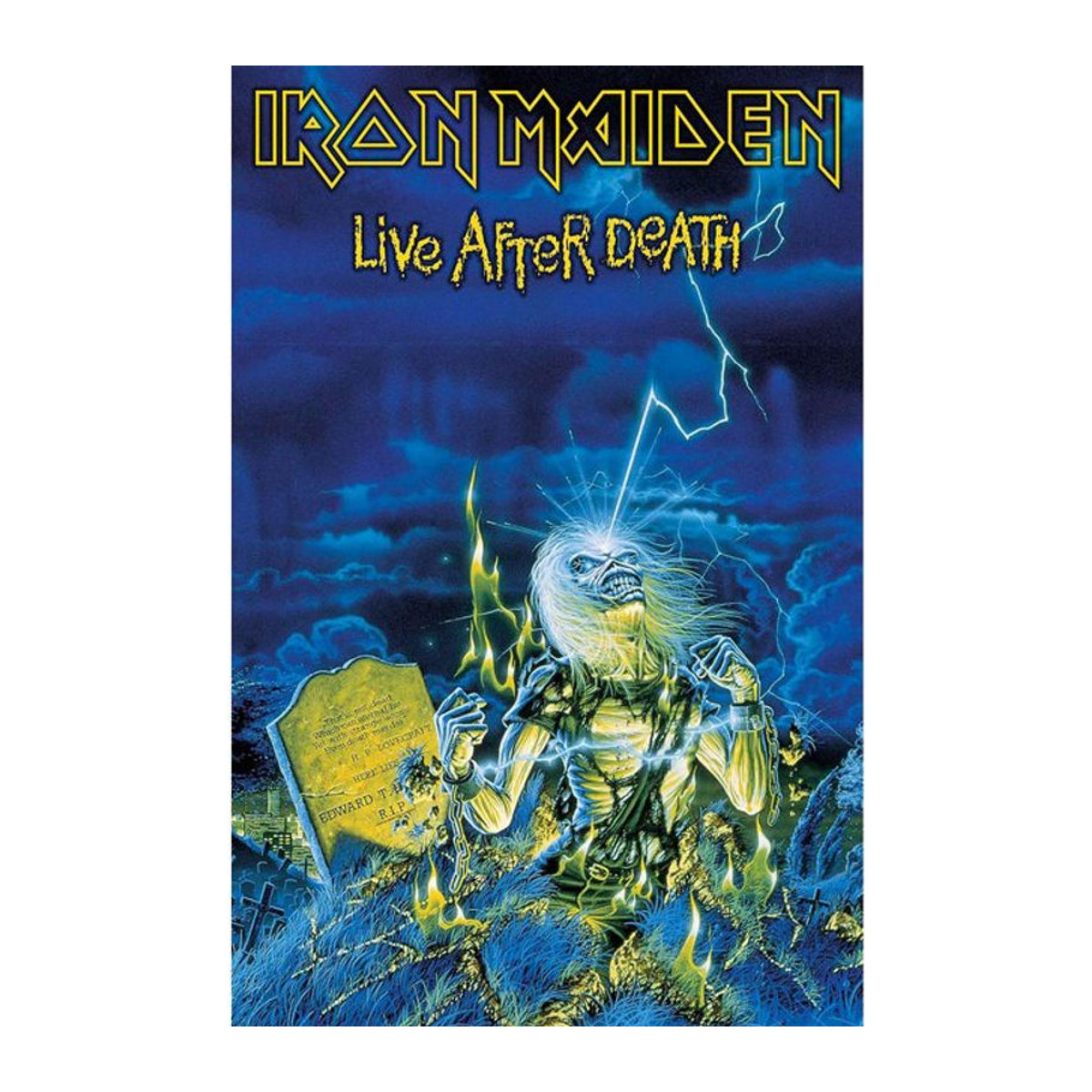 Iron Maiden Live After Death Textilposter mit Eddie Motiv in Blau, Breite: 106 cm - Bild 1