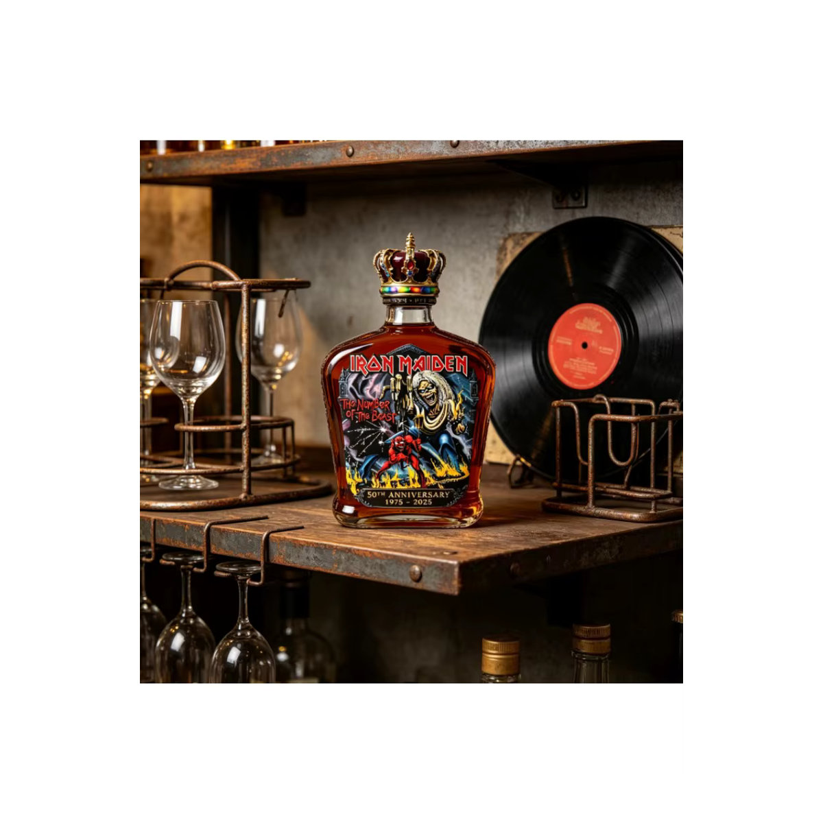 Iron Maiden The Number of the Beast 50. Jubiläums-Whisky-Dekanter aus Glas in Transparent - Bild 1