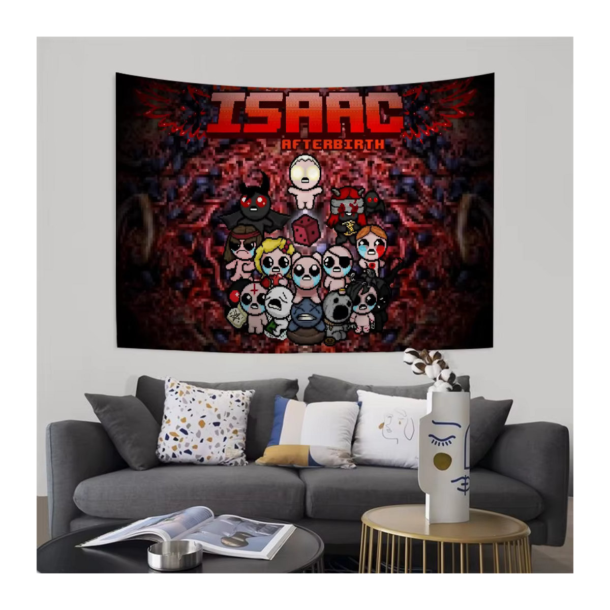 Isaac Wandteppich im Bohemian-Stil mit Mandala- und Blättermuster, mehrfarbig, Textil, B/H: 70 x 70 cm - Bild 5