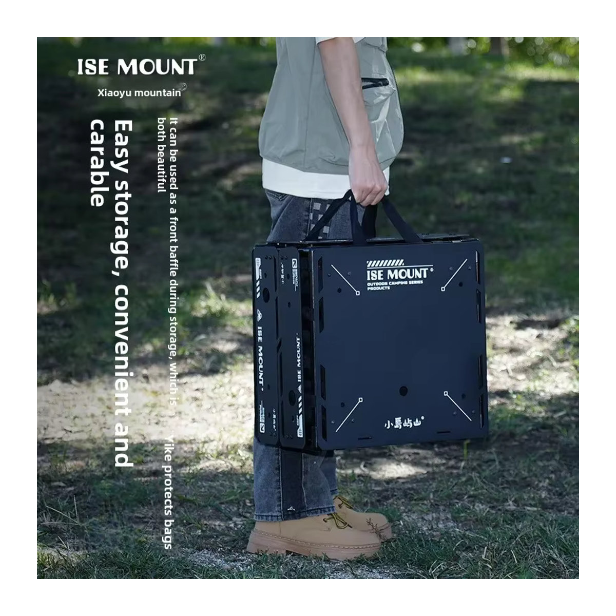 ISE MOUNT Outdoor Skeleton Tactical Pack Camping Klapptisch aus Metall in Schwarz - Bild 4