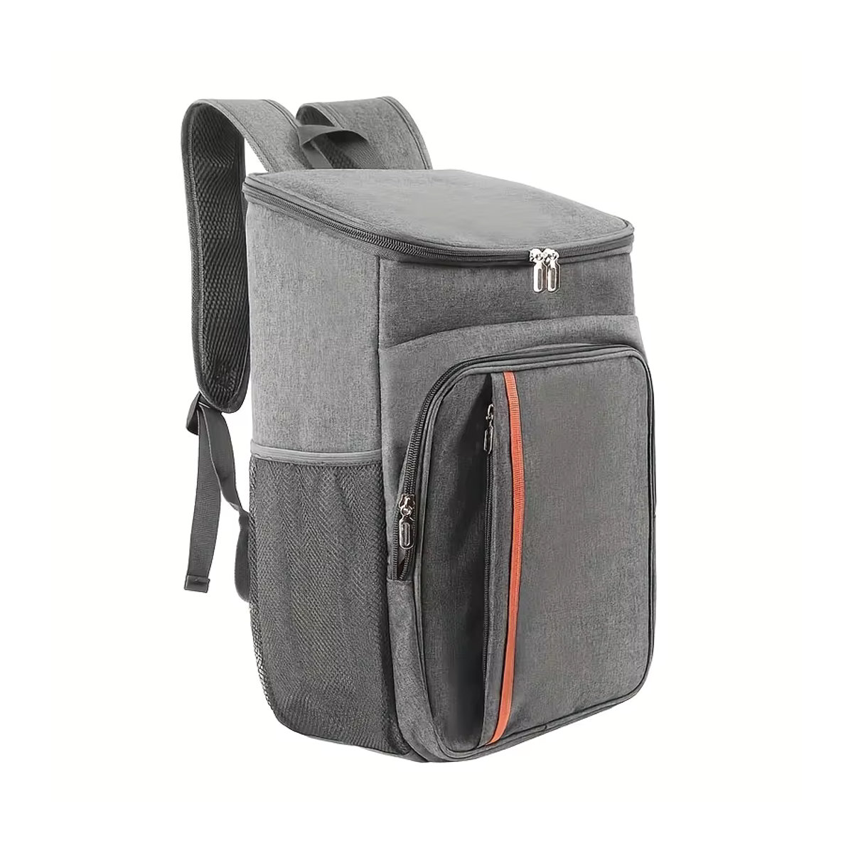 Isolierte Picknick- und Campingtasche aus Oxford-Stoff mit doppelten Schultergurten in Schwarz - Bild 2