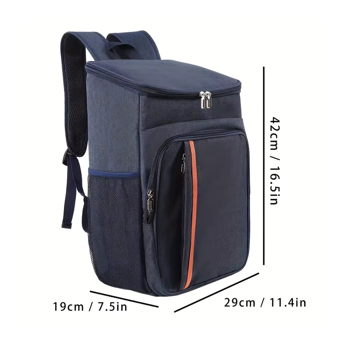 Isolierte Picknick- und Campingtasche aus Oxford-Stoff mit doppelten Schultergurten in Schwarz - Bild 3