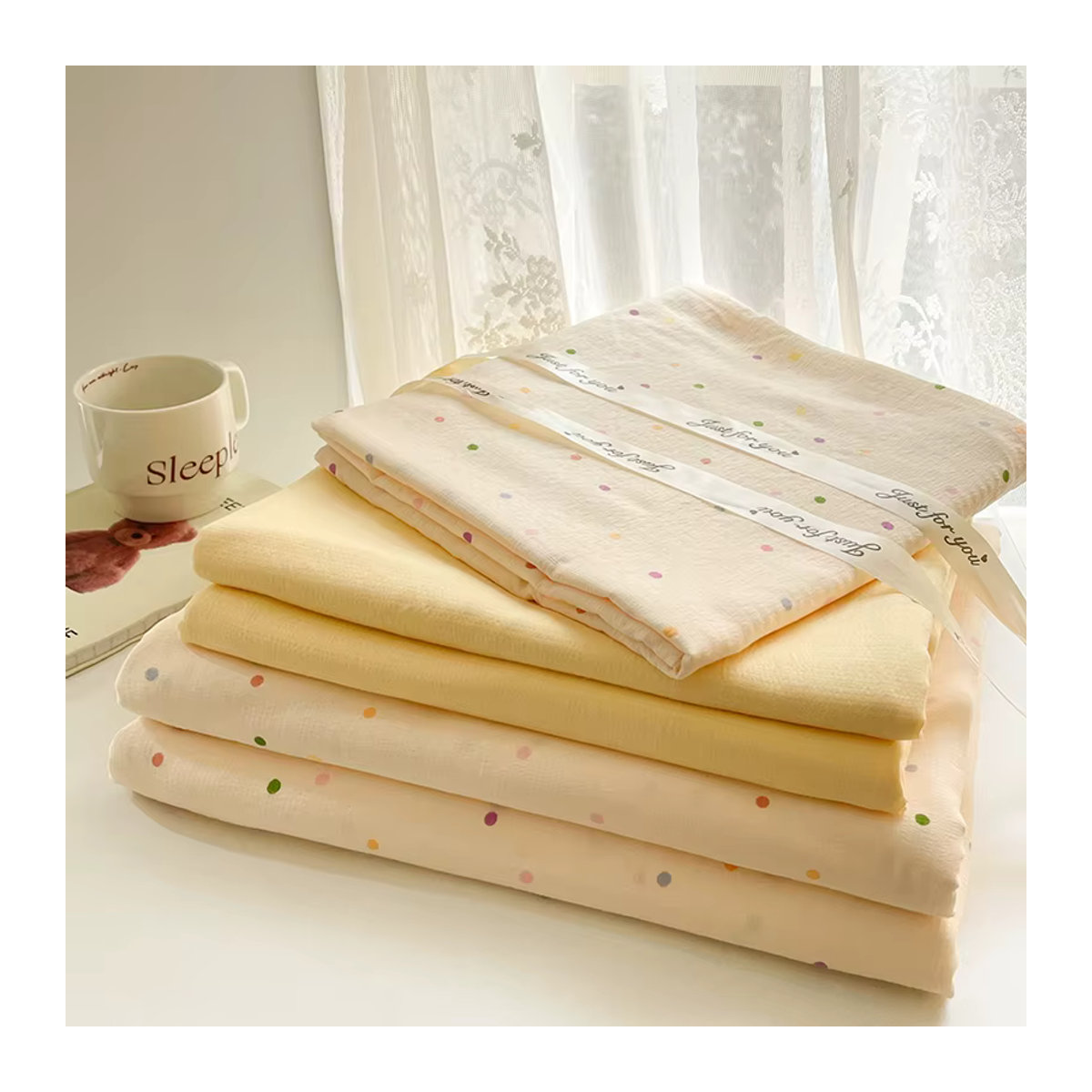 IvaRose HOME TEXTILE Bettwäsche-Set mit Blumenmuster in Weiß, 4-teiliges Mädchen-Bettbezug-Set mit Kissenbezug und flachem Laken - Bild 3