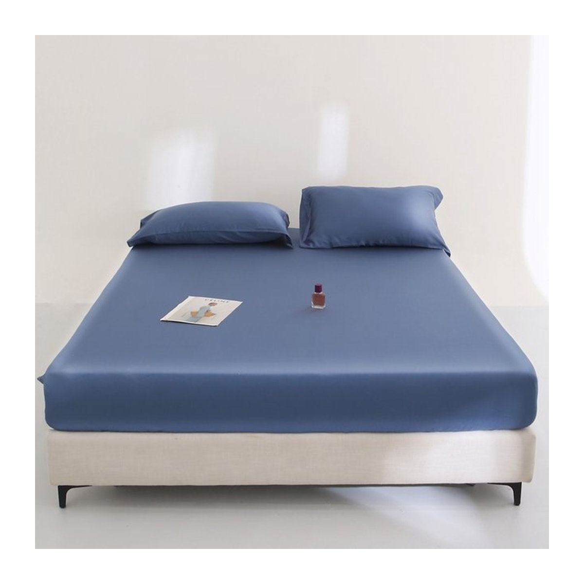 IvaRose HOME TEXTILE Spannbettlaken-Set aus Eukalyptus Lyocell in Blau, 3-teilig - Bild 1