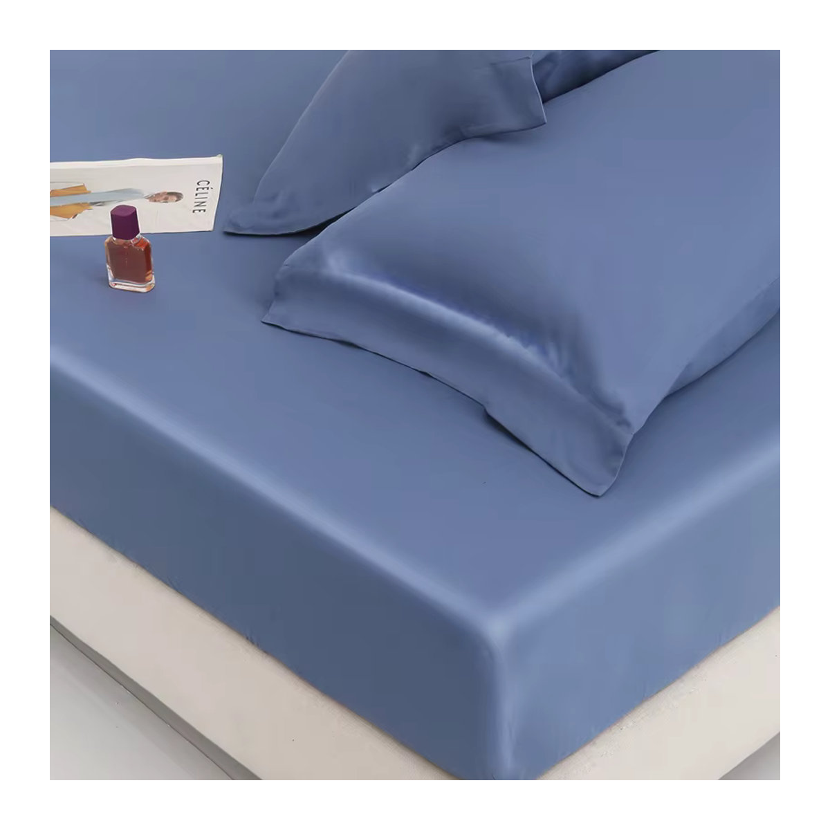 IvaRose HOME TEXTILE Spannbettlaken-Set aus Eukalyptus Lyocell in Blau, 3-teilig - Bild 3