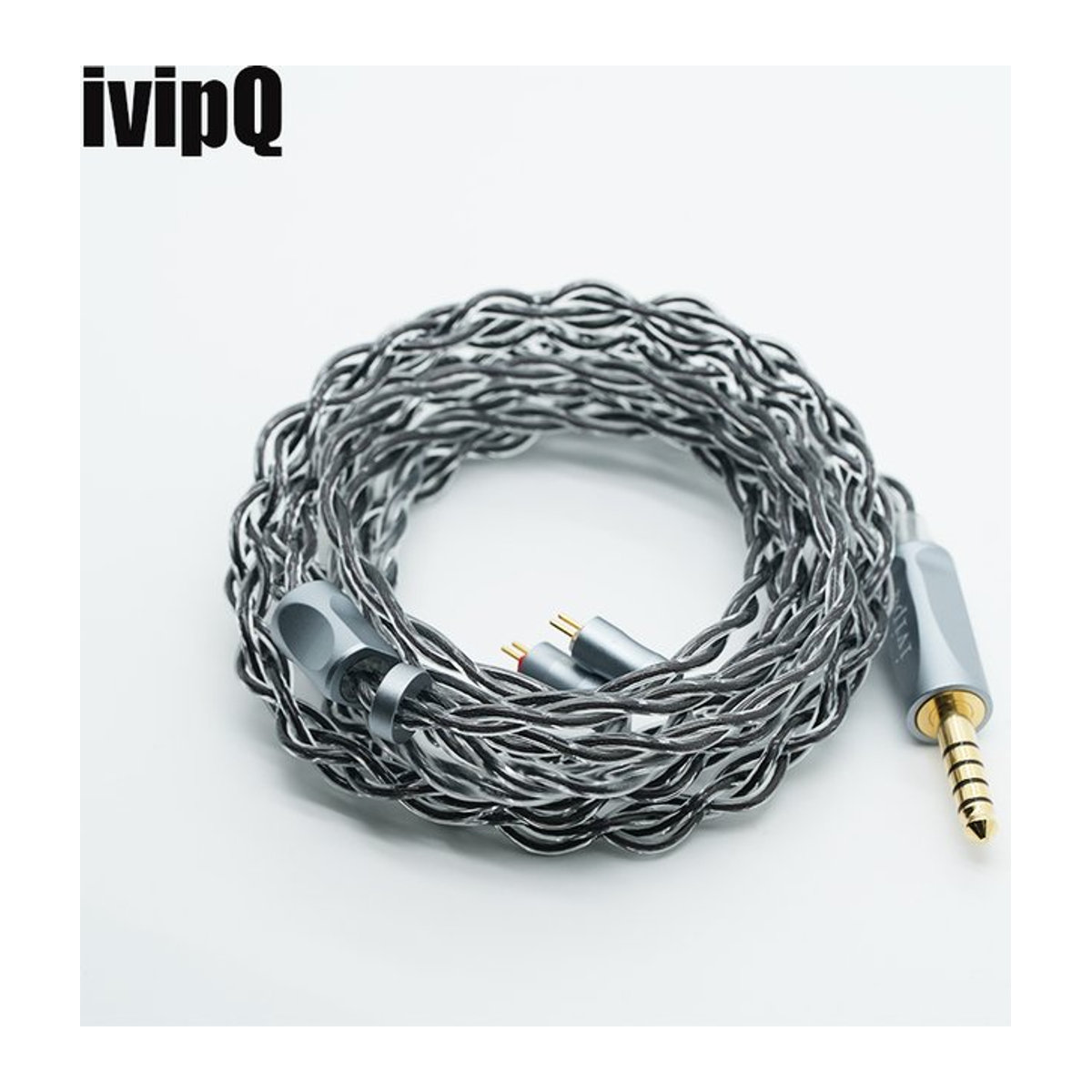 ivipQ-44 In-Ear-Kopfhörerkabel High-Fidelity-Upgrade-Kabel mit 0,78 Pin MMCX Dual 3,5 mm Anschluss in Grau - Bild 1