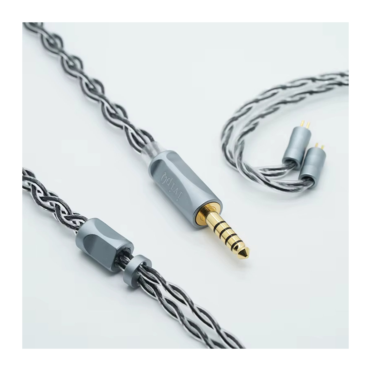 ivipQ-44 In-Ear-Kopfhörerkabel High-Fidelity-Upgrade-Kabel mit 0,78 Pin MMCX Dual 3,5 mm Anschluss in Grau - Bild 2