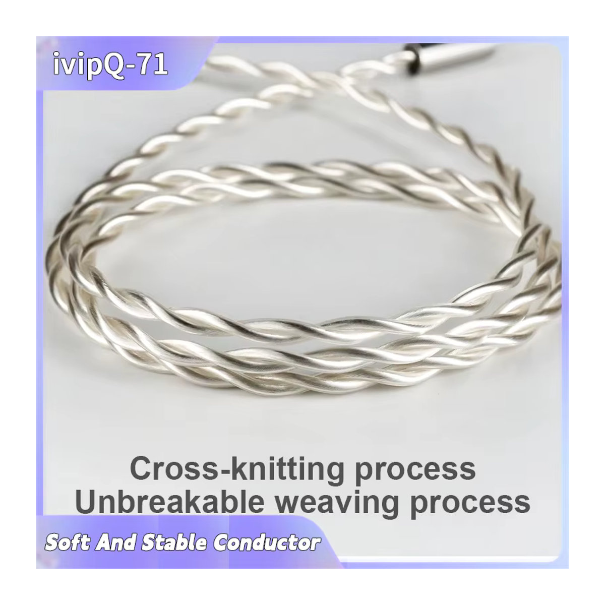 IvipQ Audio-Kabel aus 2-Core Einzelkristall-Kupfer mit Silberbeschichtung für 2,5mm, 3,5mm und 4,4mm Stecker mit MMCX, 2-PIN, QDC oder TFZ Anschluss - Bild 3