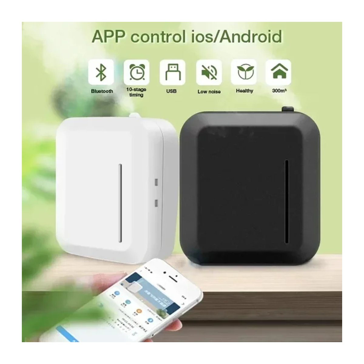 IWP Intelligenter Aroma-Diffusor mit Bluetooth-Steuerung für ätherische Öle, Duftmaschine für Zuhause und Einkaufszentren, Weiß - Bild 1
