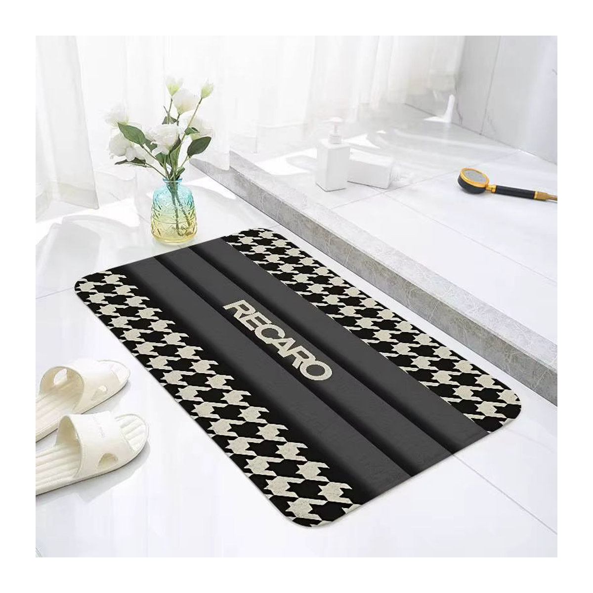 J-Custom Recaros Bodenmatte Schwarz als weicher und flauschiger Heimteppich für Wohnzimmer oder Kinderzimmer - Bild 4