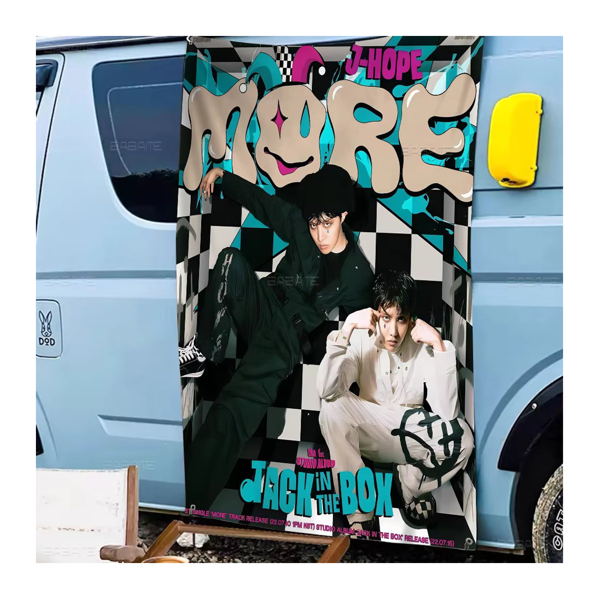 J-hope-Brands Kpop Cartoon Wandbehang mit Science-Fiction-Design, mehrfarbig, Textil, rechteckig - Bild 2