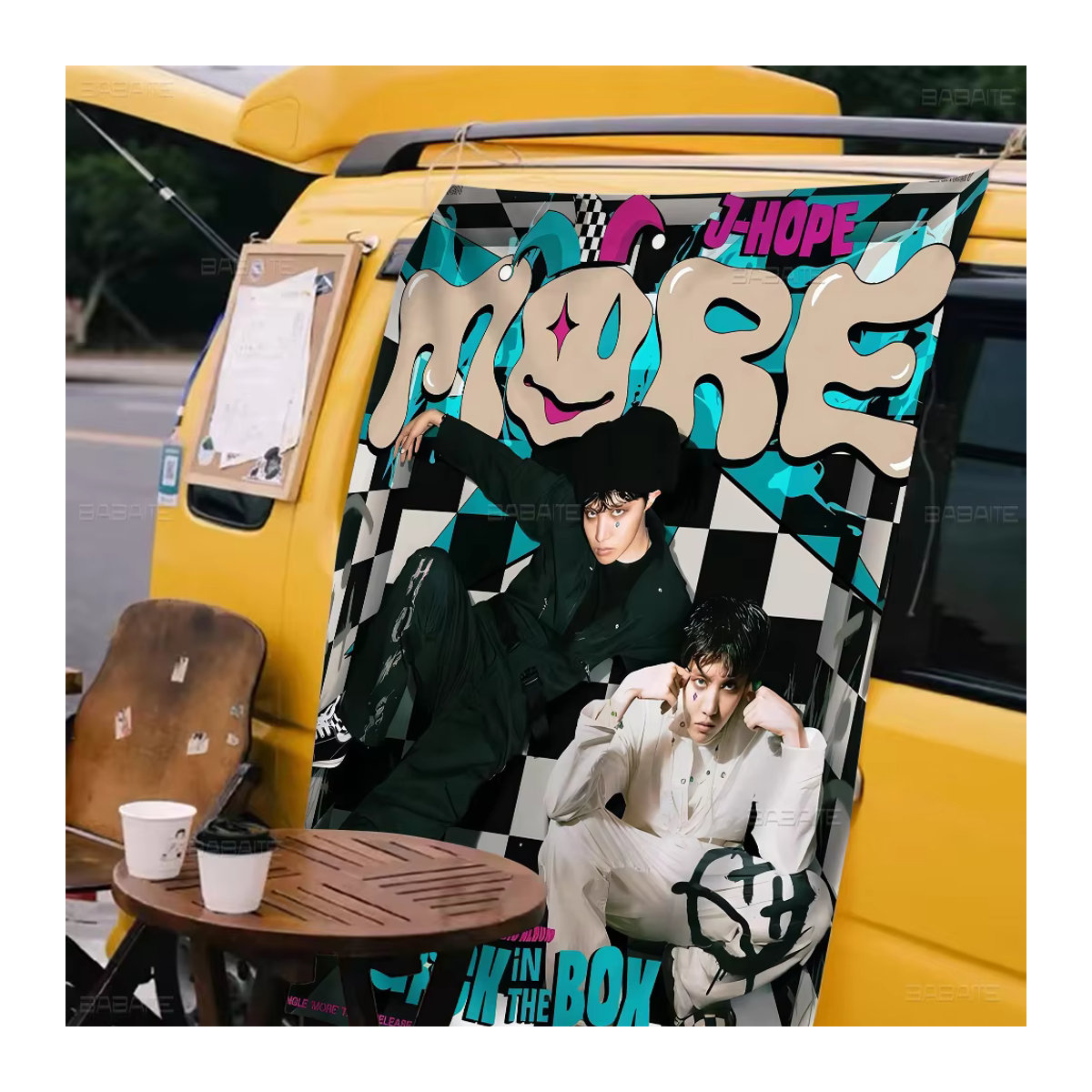 J-hope-Brands Kpop Cartoon Wandbehang mit Science-Fiction-Design, mehrfarbig, Textil, rechteckig - Bild 3