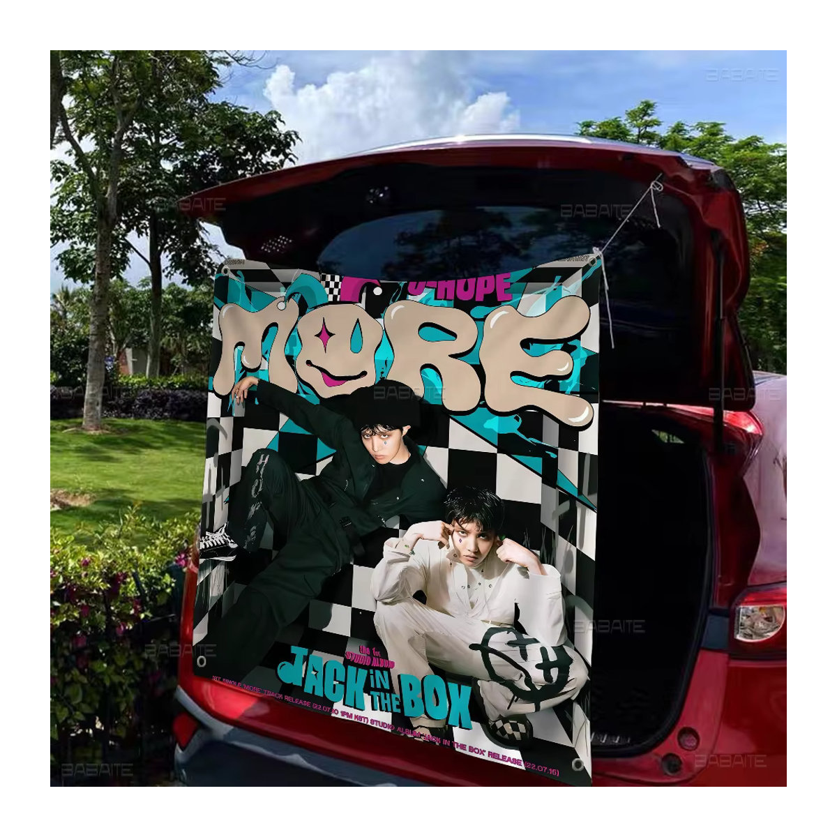 J-hope-Brands Kpop Cartoon Wandbehang mit Science-Fiction-Design, mehrfarbig, Textil, rechteckig - Bild 4