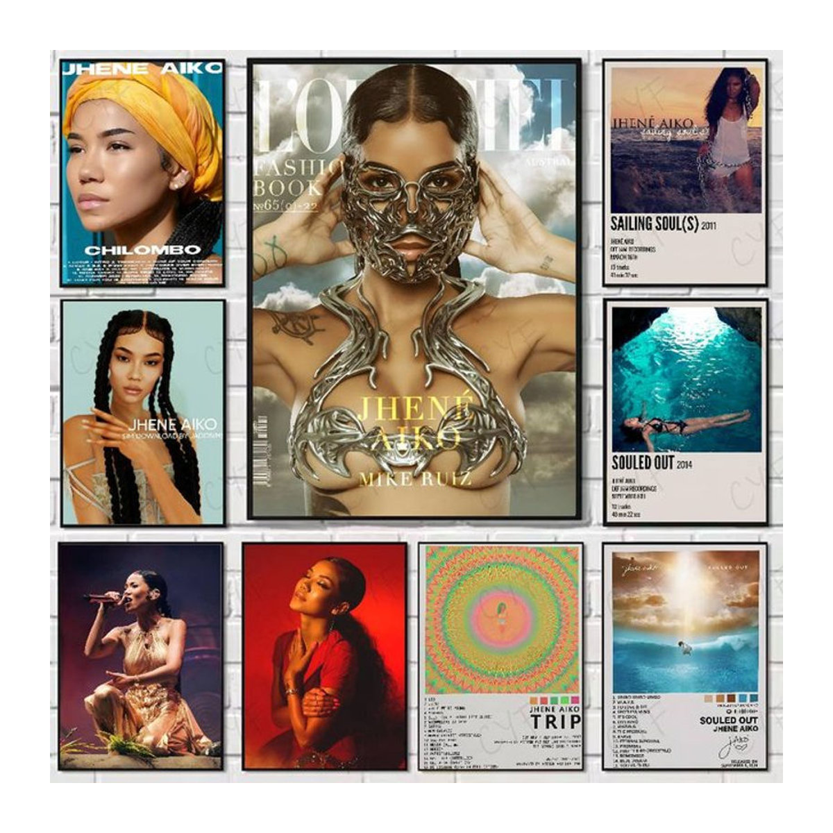 J-Jhene A-Aiko Album Poster Mehrfarbiges Porträt auf Papier als Wandkunst für dein Zuhause oder Büro - Bild 1