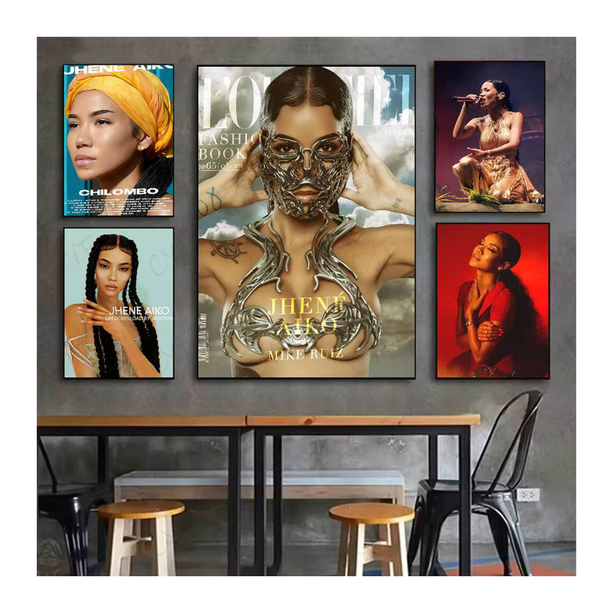 J-Jhene A-Aiko Album Poster Mehrfarbiges Porträt auf Papier als Wandkunst für dein Zuhause oder Büro - Bild 2