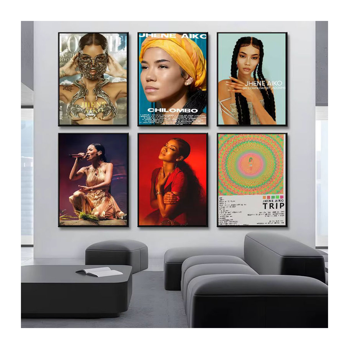 J-Jhene A-Aiko Album Poster Mehrfarbiges Porträt auf Papier als Wandkunst für dein Zuhause oder Büro - Bild 3