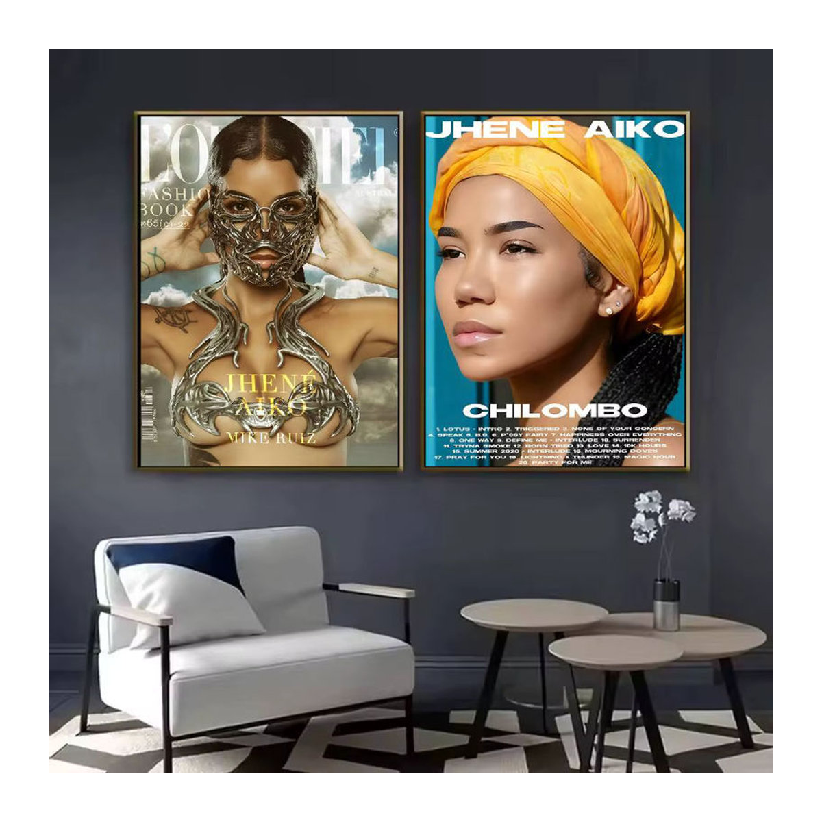 J-Jhene A-Aiko Album Poster Mehrfarbiges Porträt auf Papier als Wandkunst für dein Zuhause oder Büro - Bild 5