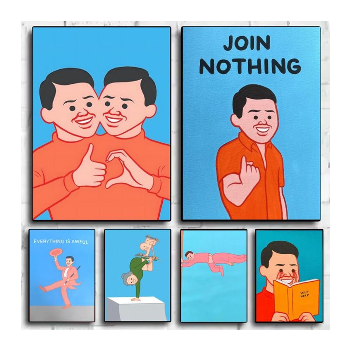 J-Joan Cornella Wandkunst Poster-Aufkleber in Schwarz und Mehrfarbig, Modernes Ästhetisches Gemälde für Wohnzimmer und Schlafzimmer, Rechteckig und Wasserfest - Bild 1