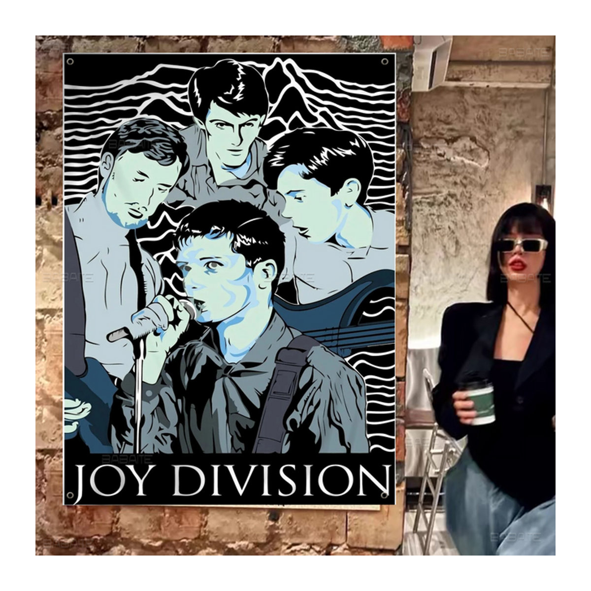 J-Joy D-Division Cartoon Wandbehang Banner aus Textil in Mehrfarbig - Bild 1