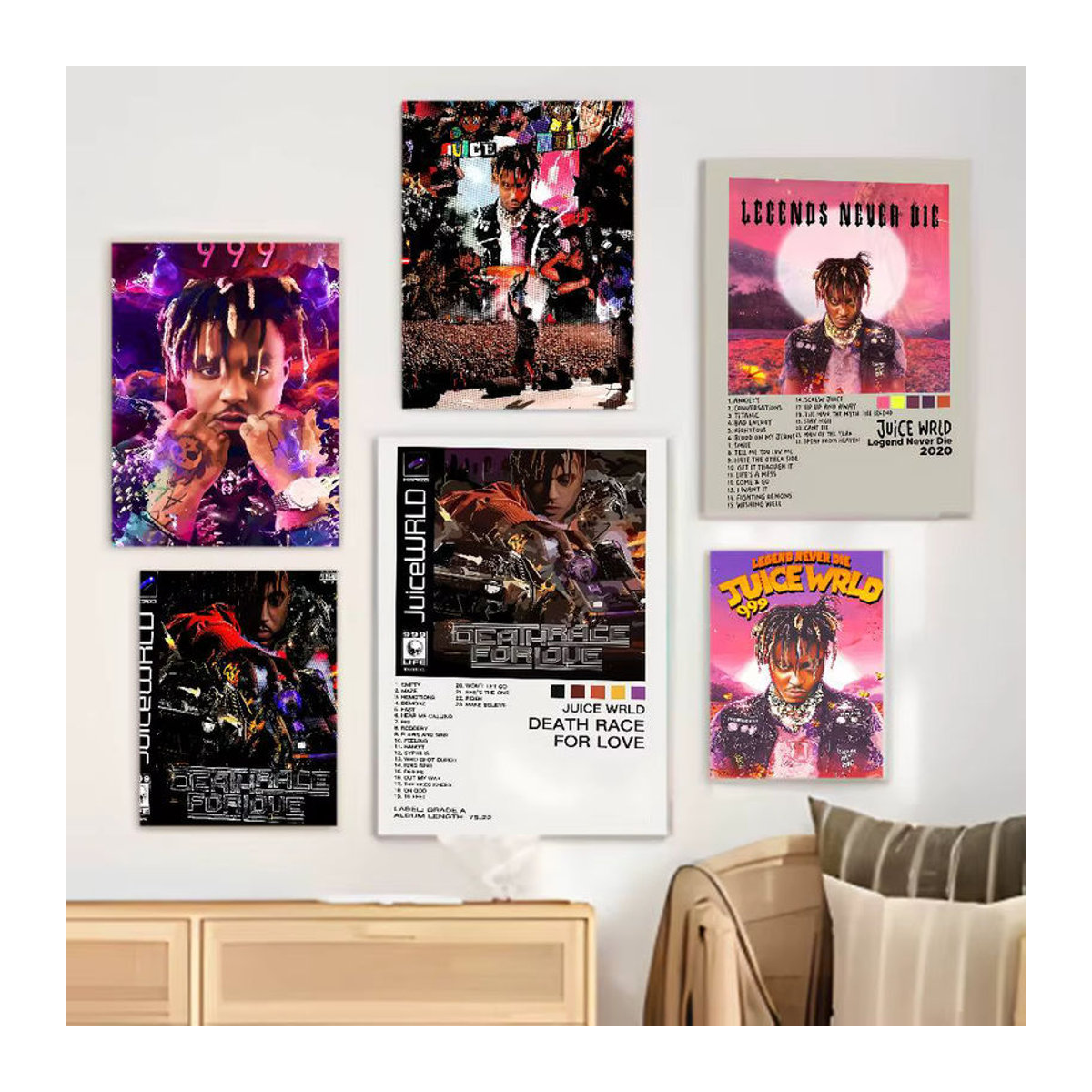 J-Juice W-Wrld Rapper Musik Poster Porträt Kunst auf Papier, mehrfarbig, Hochformat, Rahmenlos - Bild 6