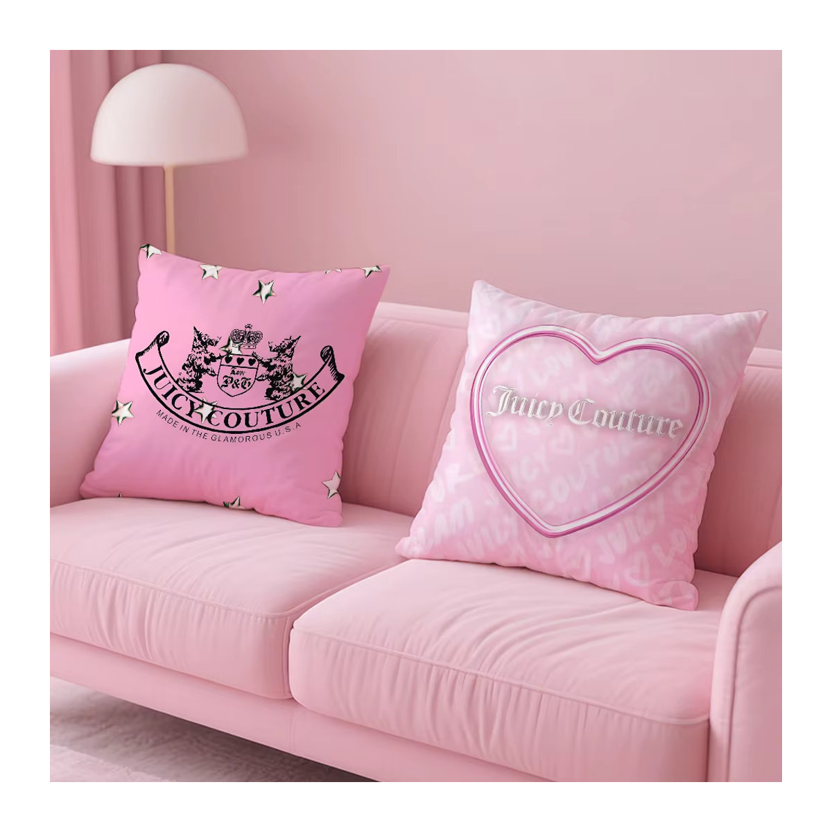 J-Juicys C-Couture Anime Kissenbezug aus kurzem Plüsch in Rosa mit unsichtbarem Reißverschluss und Anti-Milben-Schutz - Bild 4