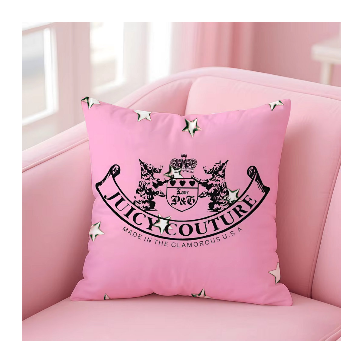 J-Juicys C-Couture Anime Kissenbezug aus kurzem Plüsch in Rosa mit unsichtbarem Reißverschluss und Anti-Milben-Schutz - Bild 5