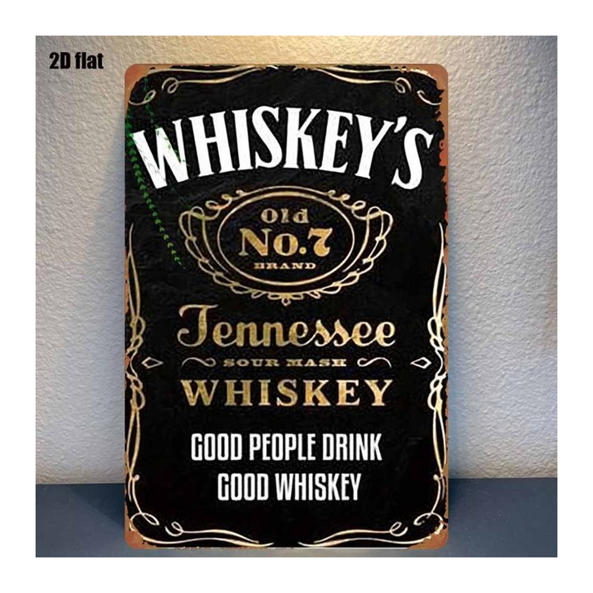 Jack Daniel's Whiskey Metall-Blechschild im Vintage-Design für die Wanddekoration, Schwarz, Rechteckig, Höhe: 30 cm, Breite: 20 cm - Bild 1