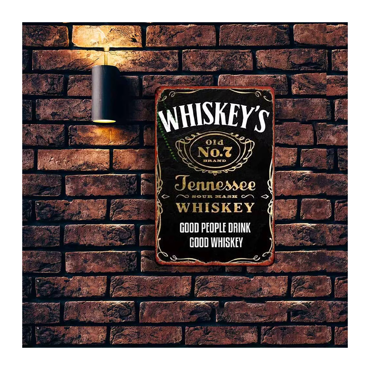 Jack Daniel's Whiskey Metall-Blechschild im Vintage-Design für die Wanddekoration, Schwarz, Rechteckig, Höhe: 30 cm, Breite: 20 cm - Bild 3