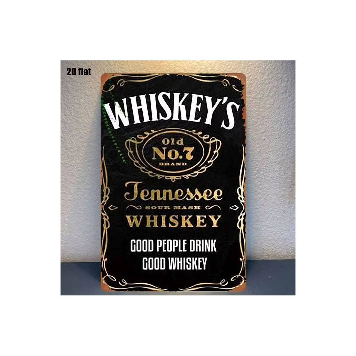 Jack Daniel's Whiskey Metall-Blechschild im Vintage-Design für die Wanddekoration, Schwarz, Rechteckig, Höhe: 30 cm, Breite: 20 cm - Bild 6