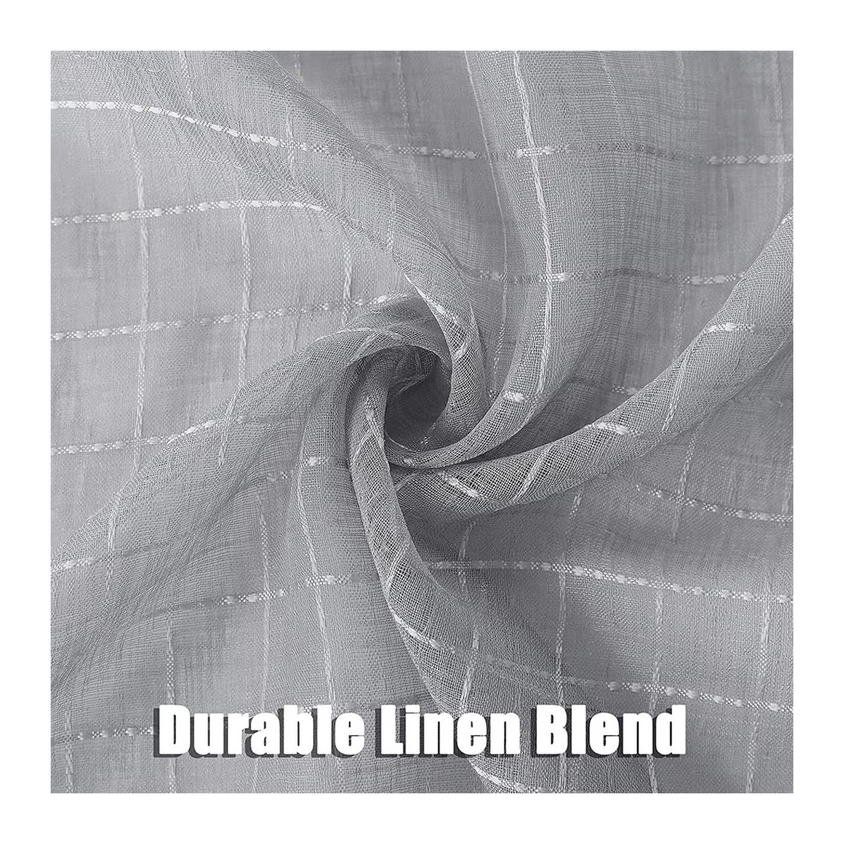 Jacquard Plaid Sheer Vorhänge aus Tüll für Wohnzimmer, Schlafzimmer und Küche - Bild 4