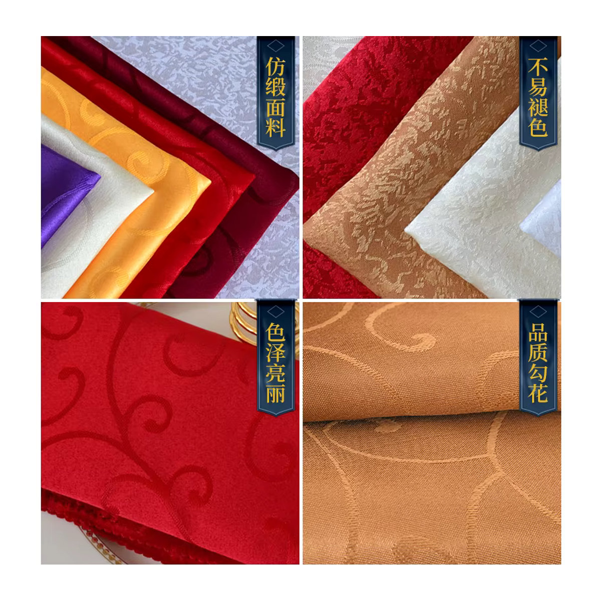 Jacquard-Stoffservietten im Leinen-Design für Hotel, Hochzeit und Party, mehrfarbig und rot - Bild 2