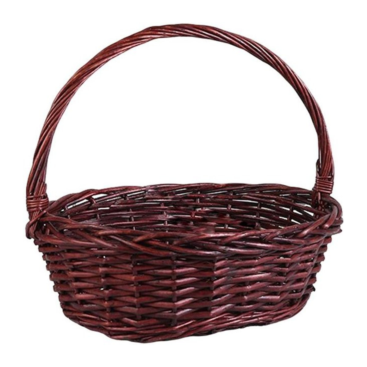 JacyaaVigo Handweidekorb aus Rattan in Braun und Weiß, ovaler geflochtener Obstkorb im Vintage-Stil mit Griff - Bild 1