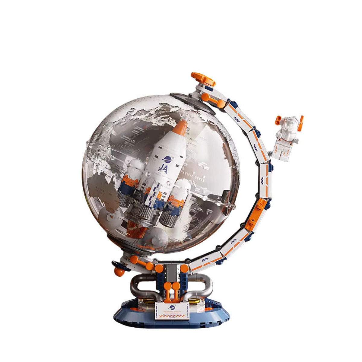 JAKI Globe-Bauset für Erwachsene, mehrfarbiges Weltraumbausteine-Modell aus Kunststoff als drehbarer Globus zur Dekoration - Bild 3