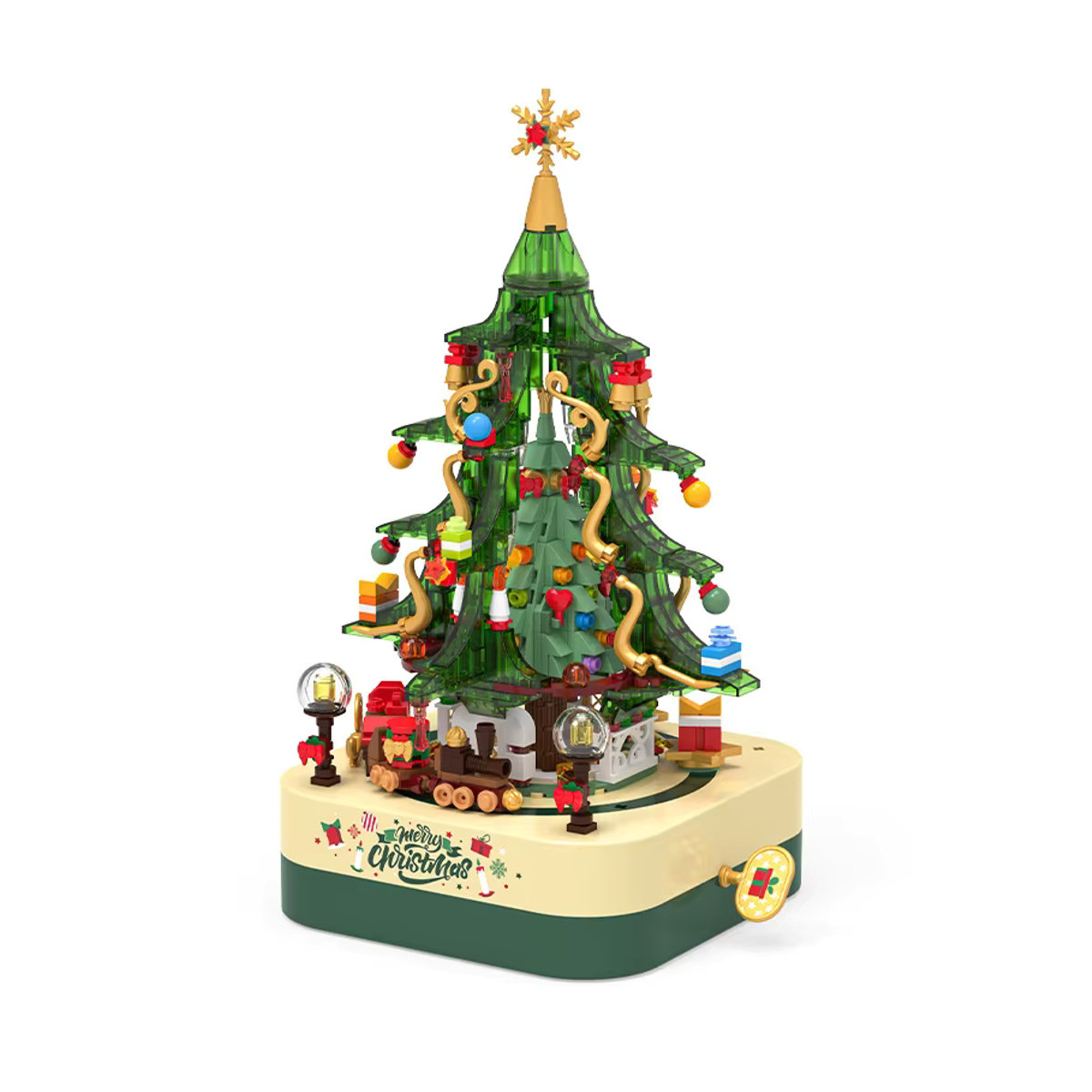 JAKI Weihnachtsbaum Spieluhr Baustein-Set JK-1318 mit Figuren in Grün - Bild 3
