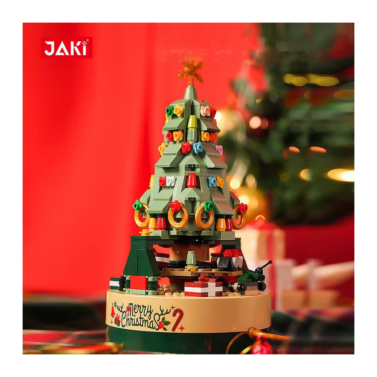 JAKI Weihnachtsbaum Spieluhr Baustein-Set JK-1318 mit Figuren in Grün - Bild 5