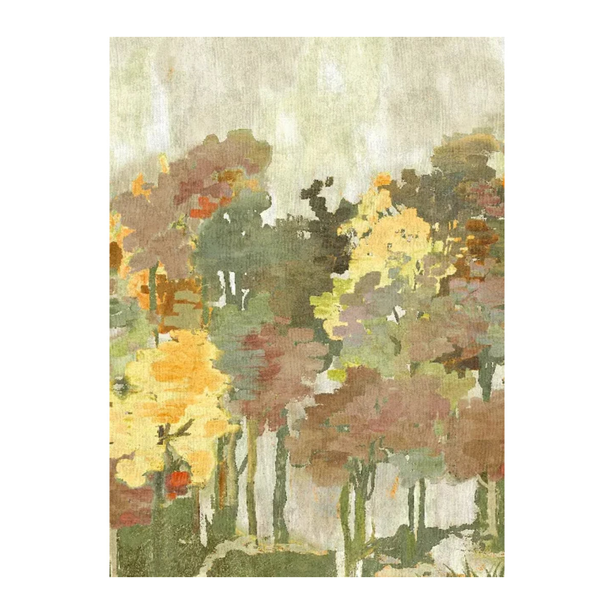 Jannelli & Volpi Mural Funes - Autumn Panel 1 Wandtapete in Querformat, mehrfarbig, strukturiert, abstraktes florales Landschaftsmotiv aus Vinyl - Bild 1