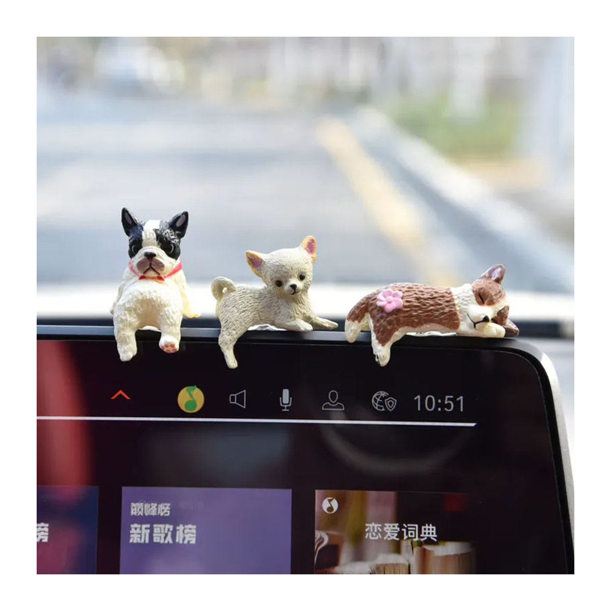 Japan Yell Gashapon Mini-Figuren Schlafende Welpen als Clip-on Ornament für Auto-Armaturenbrett oder Monitor, Mehrfarbig - Bild 2