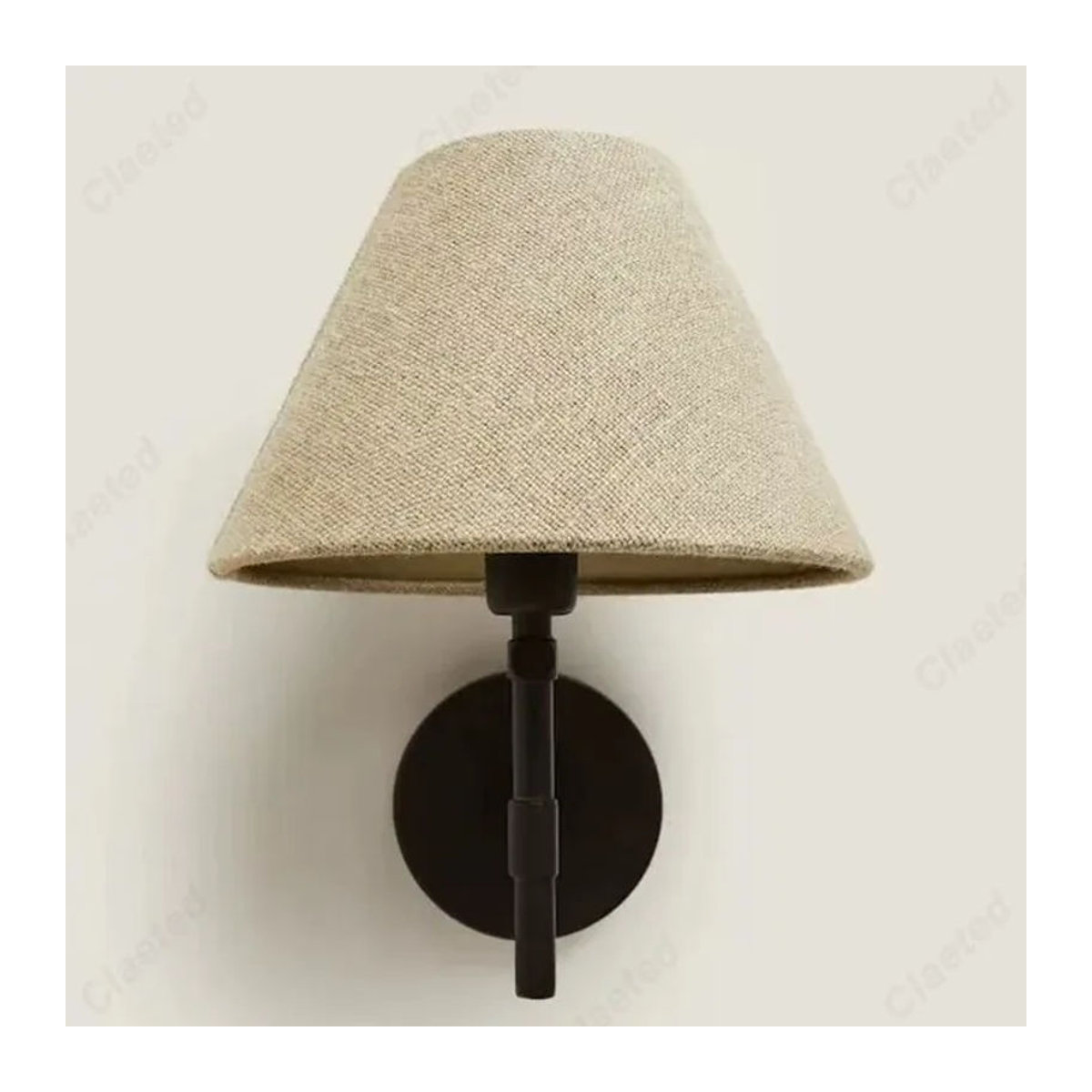 Japanische Retro LED Wandleuchte aus Stoff in Beige für Schlafzimmer, Wohnzimmer und Flur - Bild 1